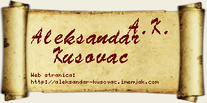 Aleksandar Kusovac vizit kartica